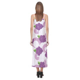 Cute Grape pattern V-Neck Open Fork Long Dress