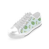 Durian pattern blue background Men's Low Top Shoes White