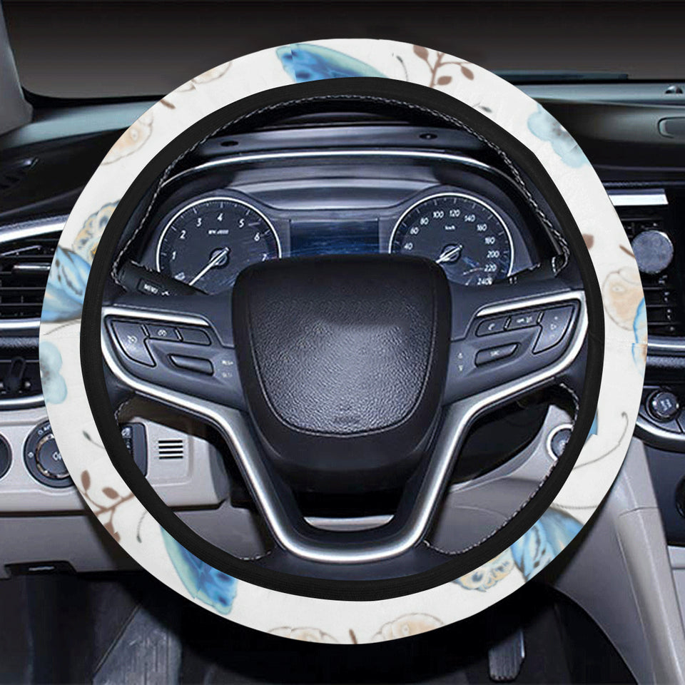 blue butterfly pattern Car Steering Wheel Cover