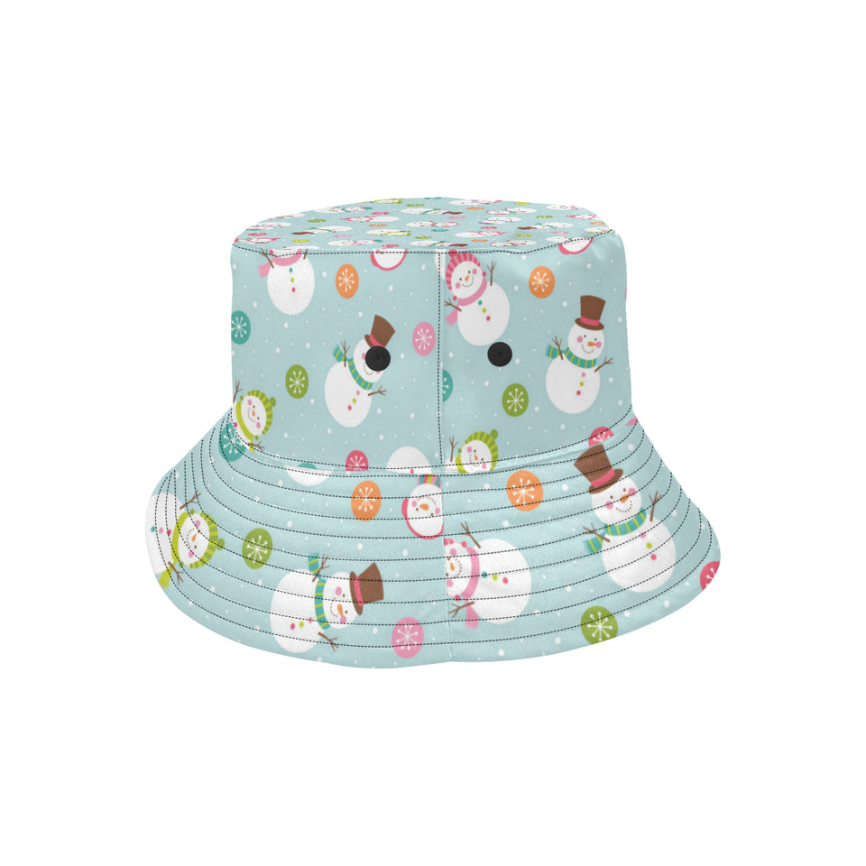 Cute snowman snowflake pattern Unisex Bucket Hat