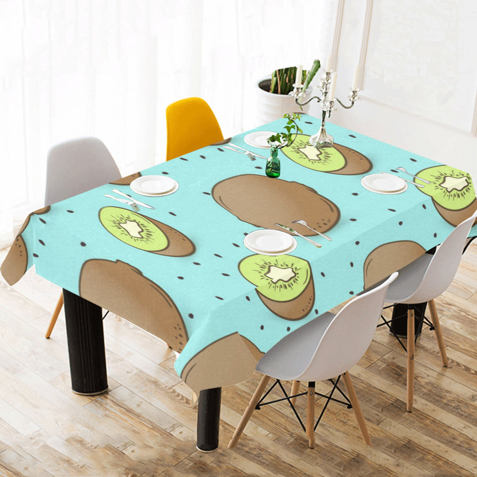 Kiwi blue background Tablecloth