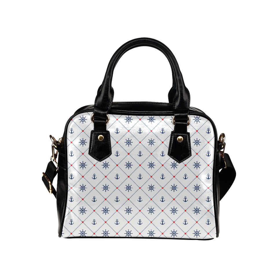 Anchor rudder nautical design pattern Shoulder Handbag