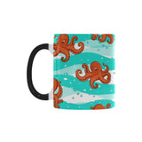 Octopuses sea wave background Morphing Mug Heat Changing Mug