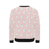 Clock pattern pink blackground Men's Crew Neck Sweatshirt