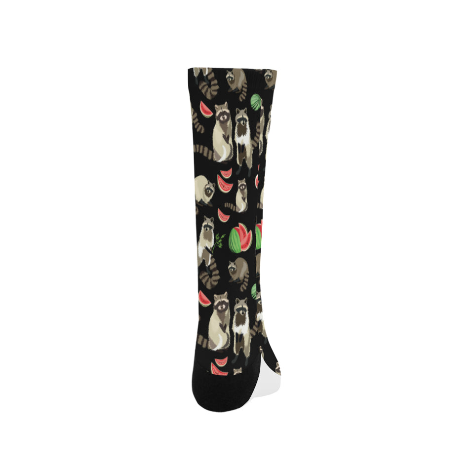 Raccoon watermelon pattern Crew Socks