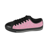 Sweet candy pink background Men's Low Top Canvas Shoes Black