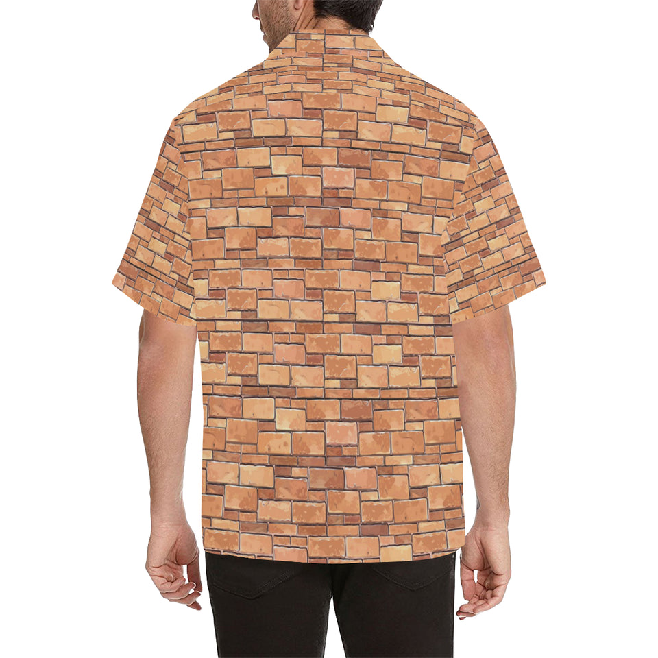 Brick Printed Pattern Print Design 04 Men's All Over Print Hawaiian Shirt (Model T58)