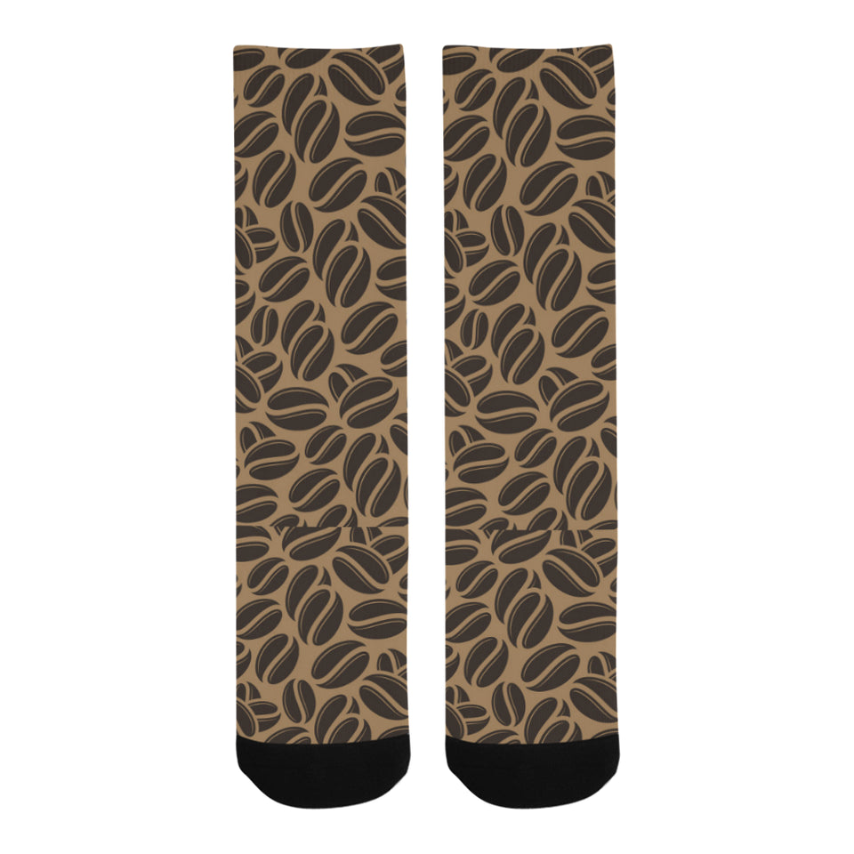 Coffee bean on brown background Crew Socks