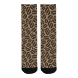 Coffee bean on brown background Crew Socks