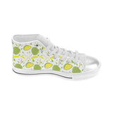 Durian pattern background Women's High Top Canvas Shoes White
