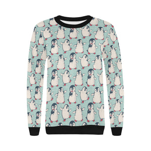 Cute Penguin pattern Women's Crew Neck Sweatshirt