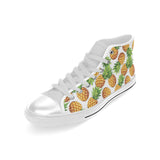 Pineapples design pattern Men's High Top Canvas Canvas Shoes White