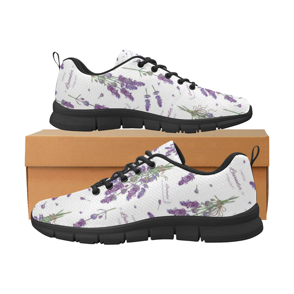 lavender flower design pattern Women's Sneaker Shoes