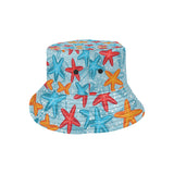 Blue red orange starfish pattern Unisex Bucket Hat