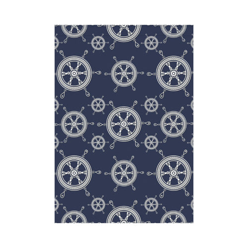 nautical steering wheel design pattern House Flag Garden Flag