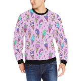 Cute ice cream cone animal pattern Men's Crew Neck Sweatshirt