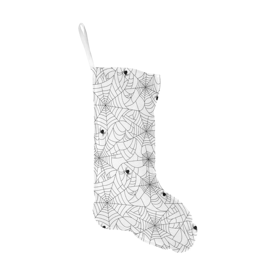 Spider web cobweb pattern white background Christmas Stocking