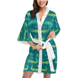 Crocodile pattern Women's Short Kimono Robe