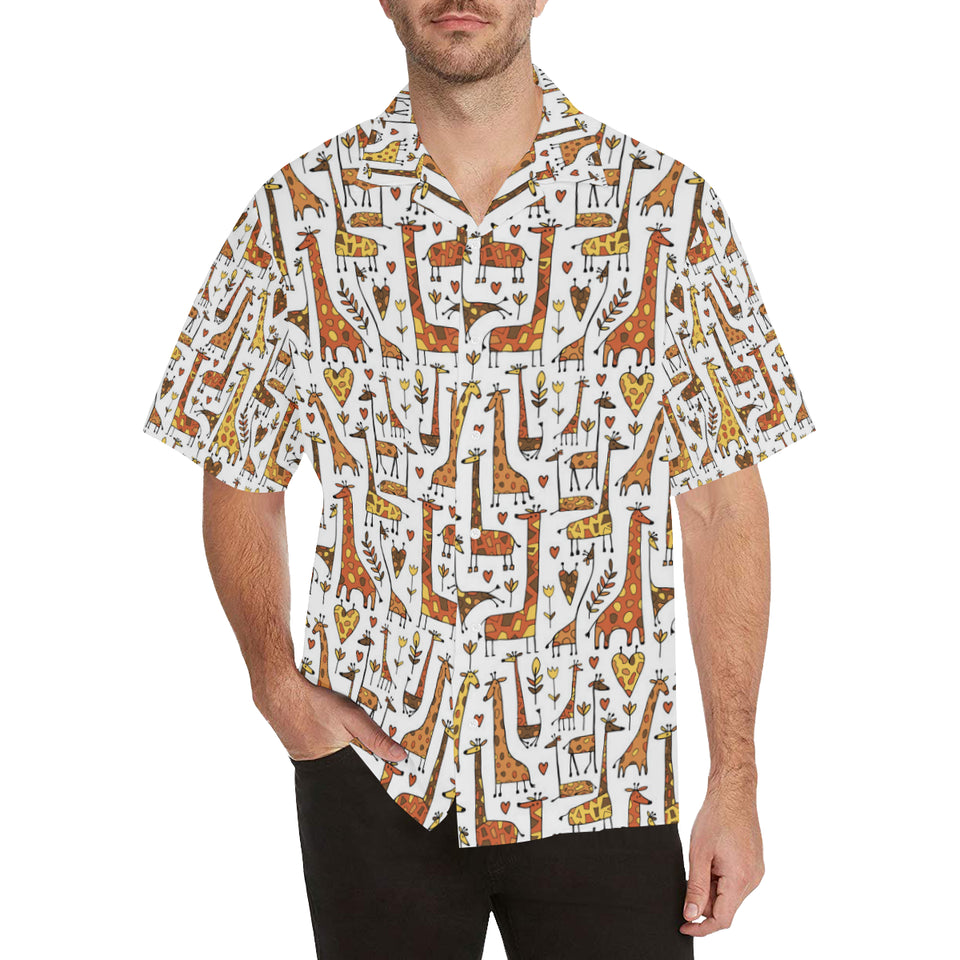 Giraffe Pattern Print Design 04 Men's All Over Print Hawaiian Shirt (Model T58)