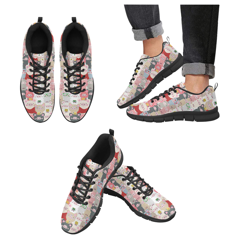 Pig Pattern Print Design 02 Men's Breathable Sneakers ( Model 055)