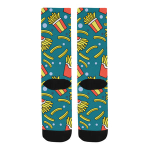 French fries red paper box pattern Crew Socks