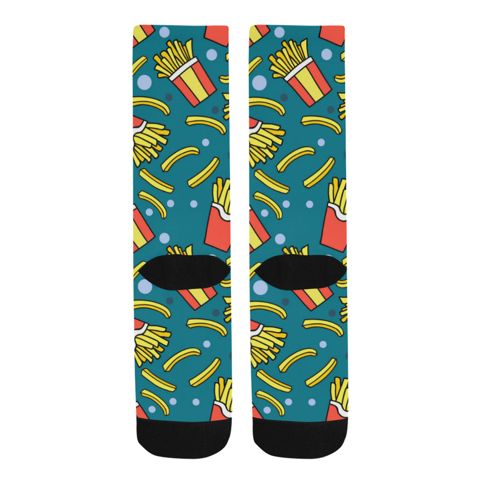 French fries red paper box pattern Crew Socks