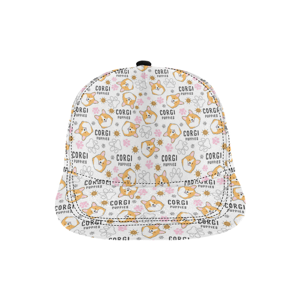 Corgi Dog Pattern All Over Print Snapback Cap