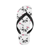 Hand Drawn faces of pandas pattern Unisex Flip Flops