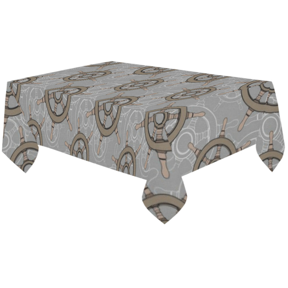 nautical wood steering wheel pattern Tablecloth