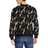 saxophone design pattern Men's Crew Neck Sweatshirt