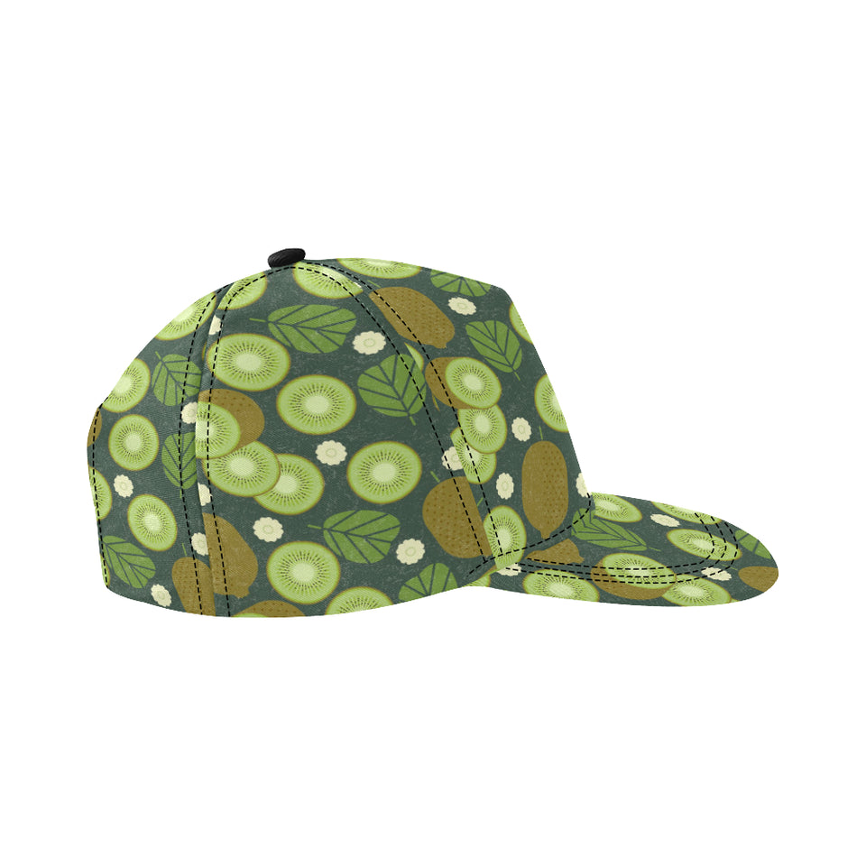 Whole sliced kiwi leave and flower All Over Print Snapback Cap