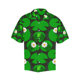 Frog waterlily pattern Men's All Over Print Hawaiian Shirt