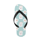 Maneki neko cat sakura Unisex Flip Flops