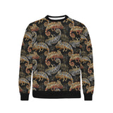 Chameleon lizard tropical leaves palm tree Men's Crew Neck Sweatshirt