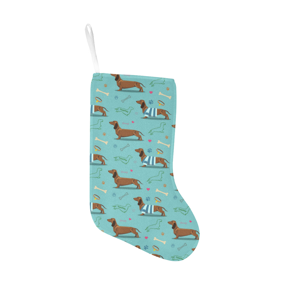 Dachshund decorative background Christmas Stocking