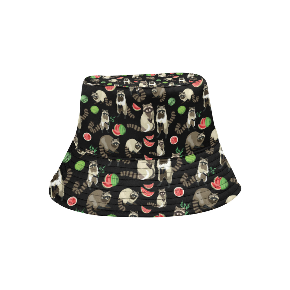 Raccoon watermelon pattern Unisex Bucket Hat