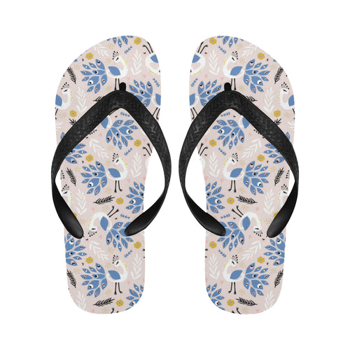 Cute peacock pattern Unisex Flip Flops