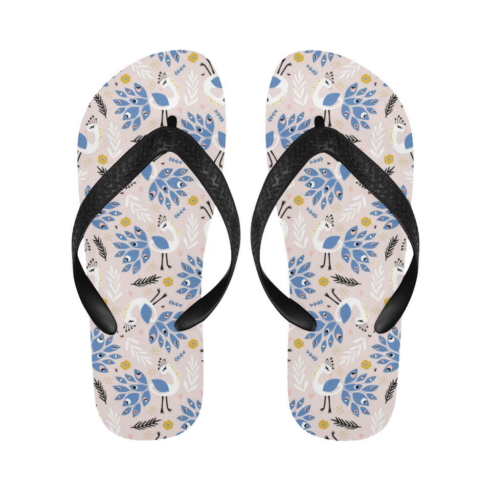 Cute peacock pattern Unisex Flip Flops