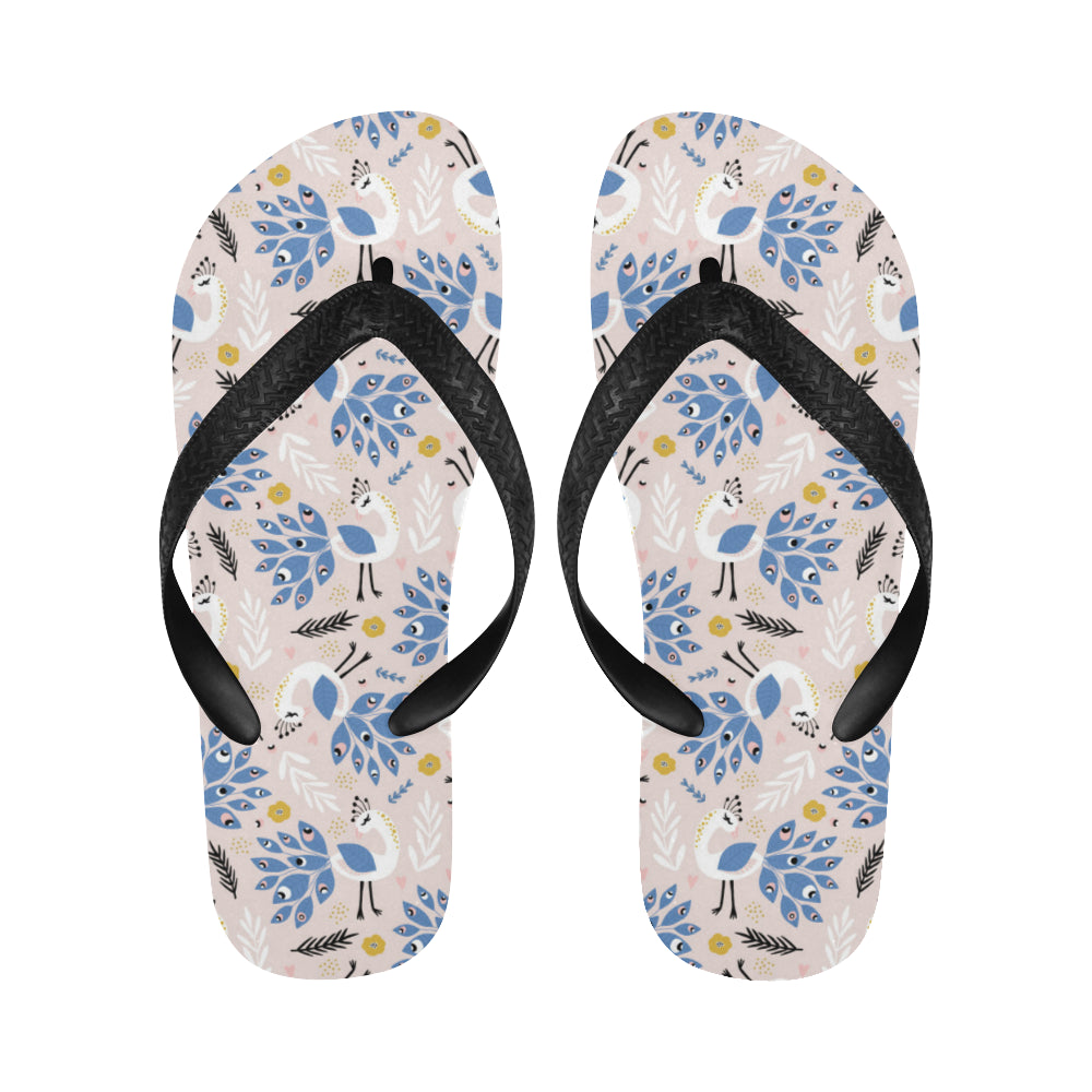 Cute peacock pattern Unisex Flip Flops