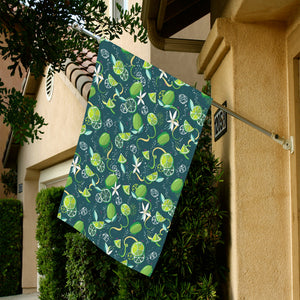 Lime ice flower pattern House Flag Garden Flag