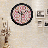 Colorful donut pattern Elegant Black Wall Clock