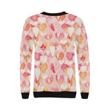 Hand drawn heart design pattern Women's Crew Neck Sweatshirt