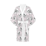 Cute french bulldog pattern Women's Short Kimono Robe