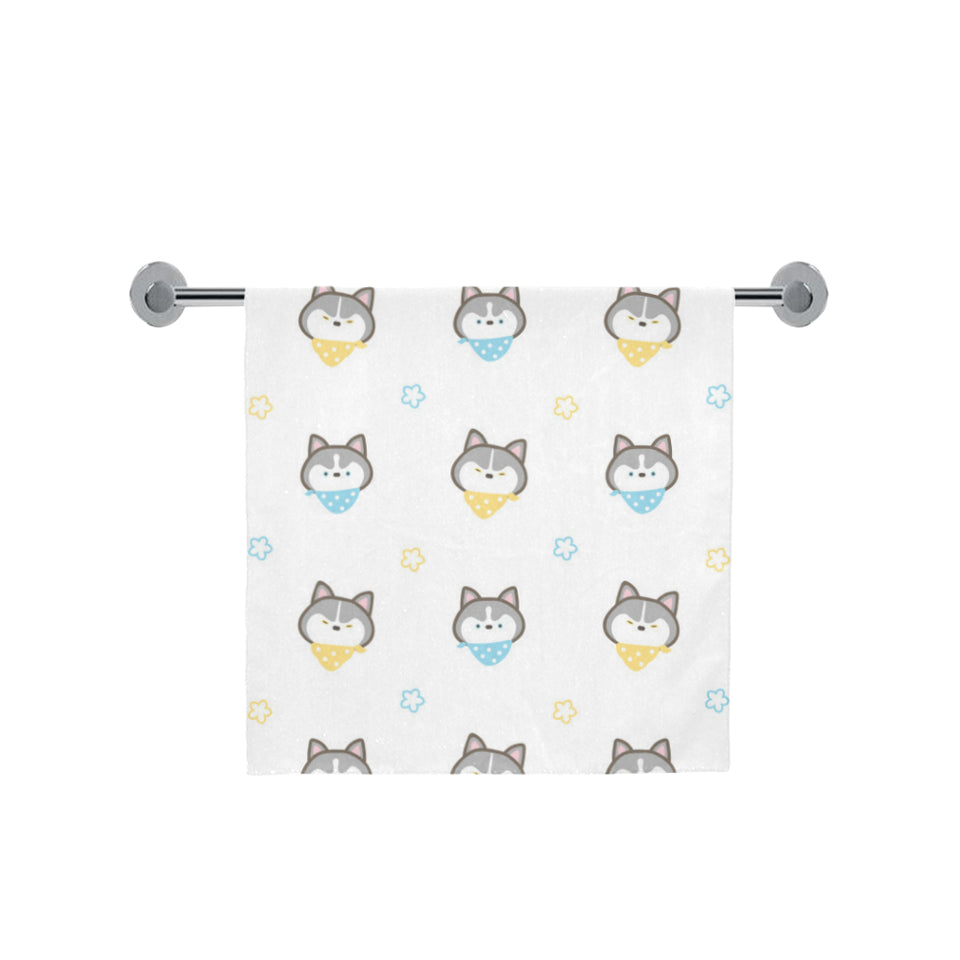 Cute Siberian Husky pattern Bath Towel