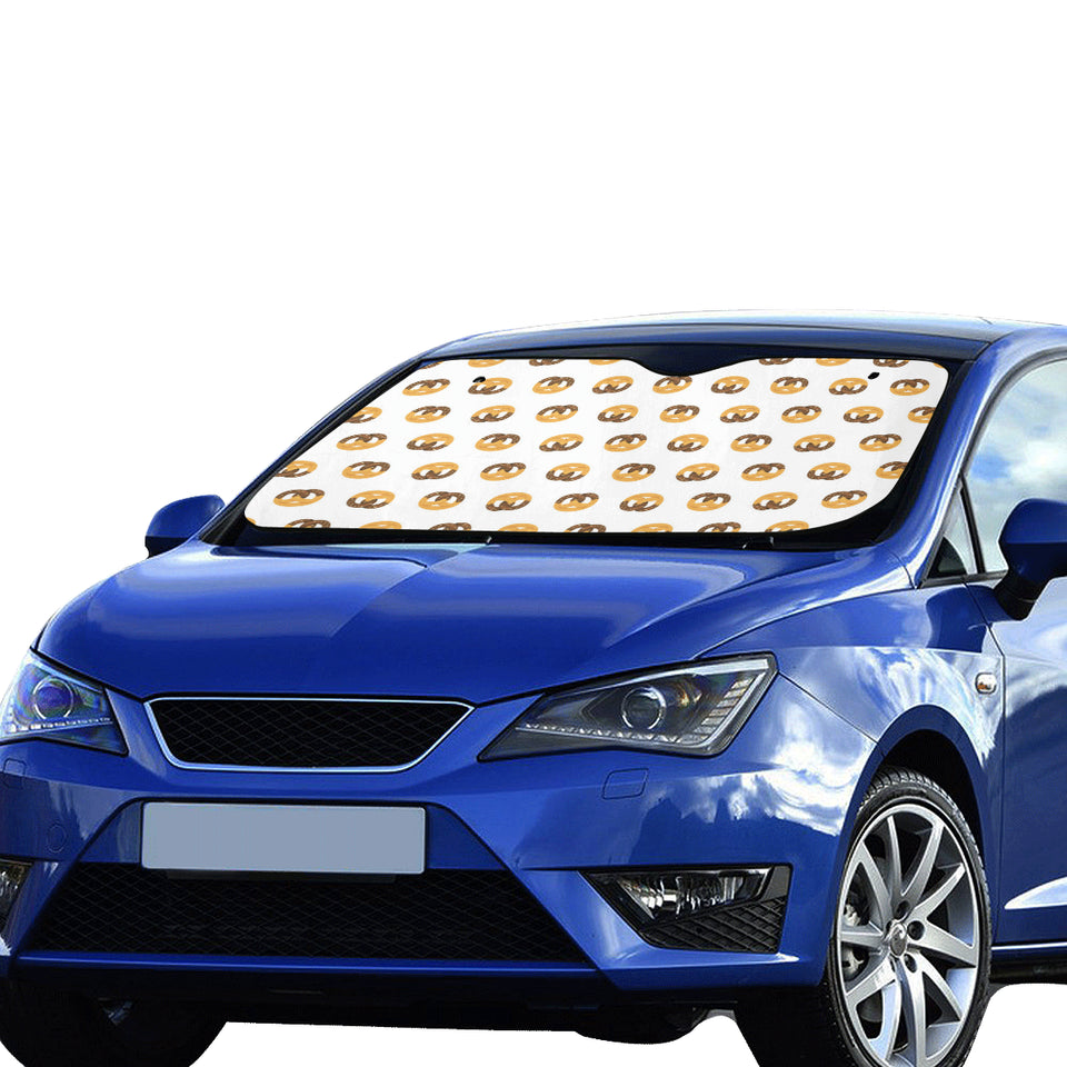 Pretzels Pattern Print Design 02 Car Sun Shade