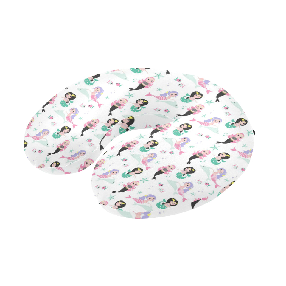 cute mermaid dolphin fish starfish pattern U-Shaped Travel Neck Pillow