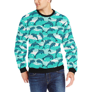 Dolphin sea pattern Men's Crew Neck Sweatshirt