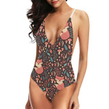 fox leaves mushroom pattern Women's One-Piece Swimsuit