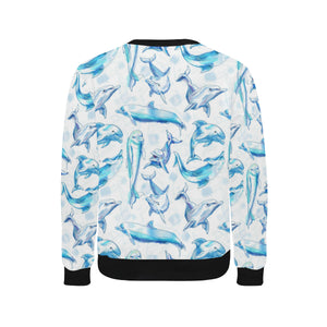Watercolor dolphin pattern Men's Crew Neck Sweatshirt
