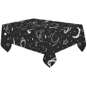 Hand drawn space rocket star planet Tablecloth